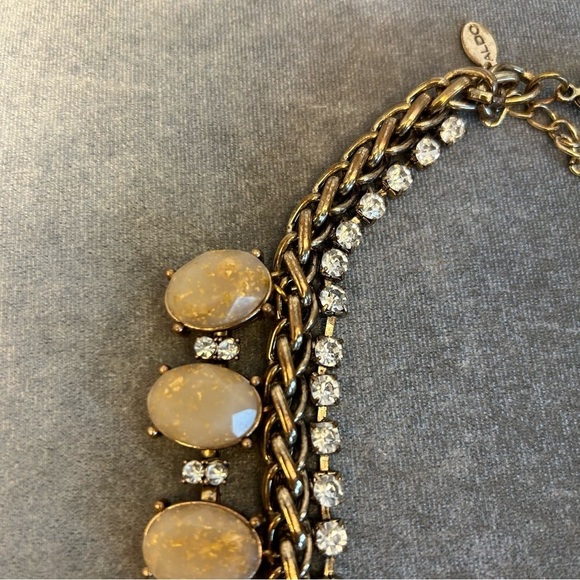 Aldo tan brown aurora borealis teardrop chain statement necklace wedding prom - Picture 7 of 11